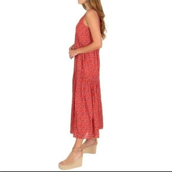 Joie Tea Room floral Maxi dress red tiered large NEW - Picture 3 of 7
